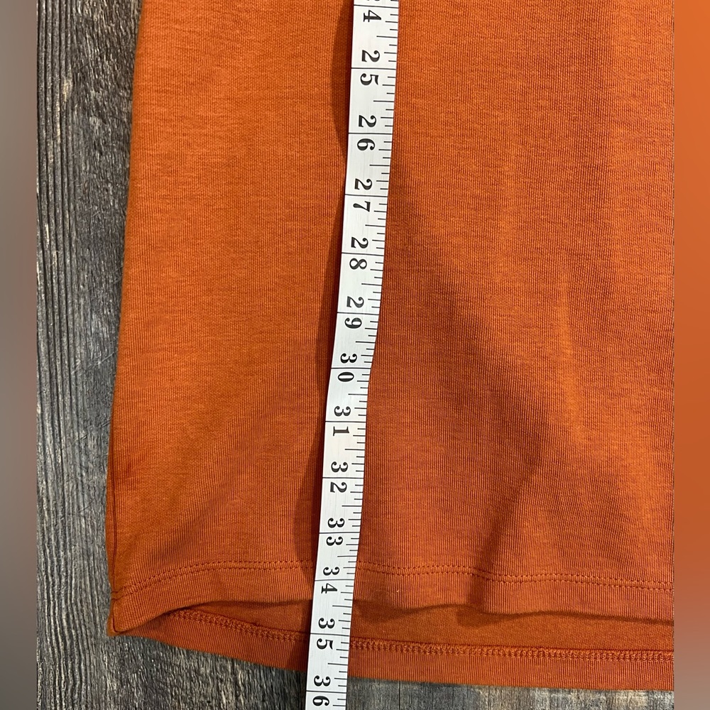 ZARA Trafauluc T-shirt Burnt Orange Cotton Blend Dress Fall Size Large - Picture 6 of 9